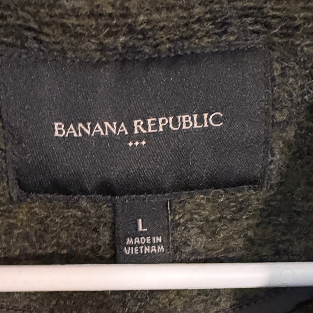 Banana republic women’s Long Olive Green Wool Blend Overcoat size large - Picture 2 of 10